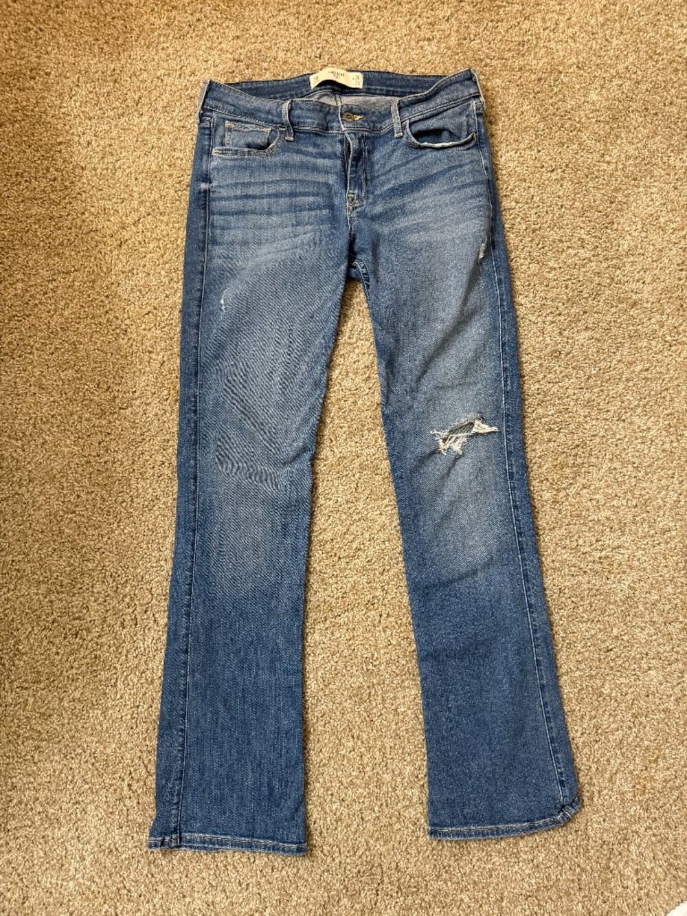 Hollister Bootcut Jeans 11R W30 L33 Medium Wash Distressed Denim